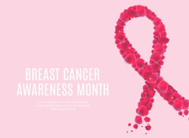 Göğüs kanseri farkındalığı ayı pembe kurdele vektör illüstrasyonu