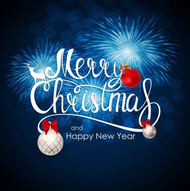 Merry Christmas ve yeni yıl arka plan. Vektör çizim