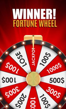 Çarkıfelek, metin için yer ile şanslı simgesi. Vektör çizim