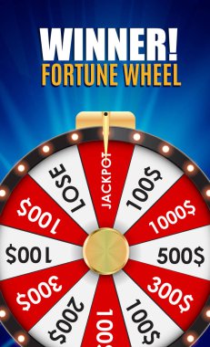 Çarkıfelek, metin için yer ile şanslı simgesi. Vektör çizim