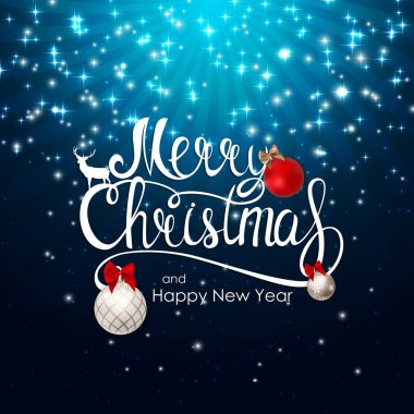 Merry Christmas ve yeni yıl arka plan. Vektör çizim