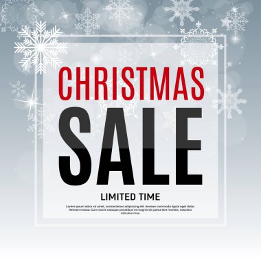 Noel ve yeni yıl satış arka plan, indirim kupon şablonu. Vektör çizim