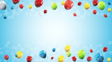 parlak balonlar renk arka plan vektör çizim