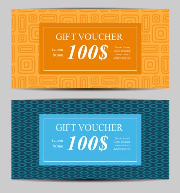 Hediye çeki şablonu işletmeniz için. Vektör çizim