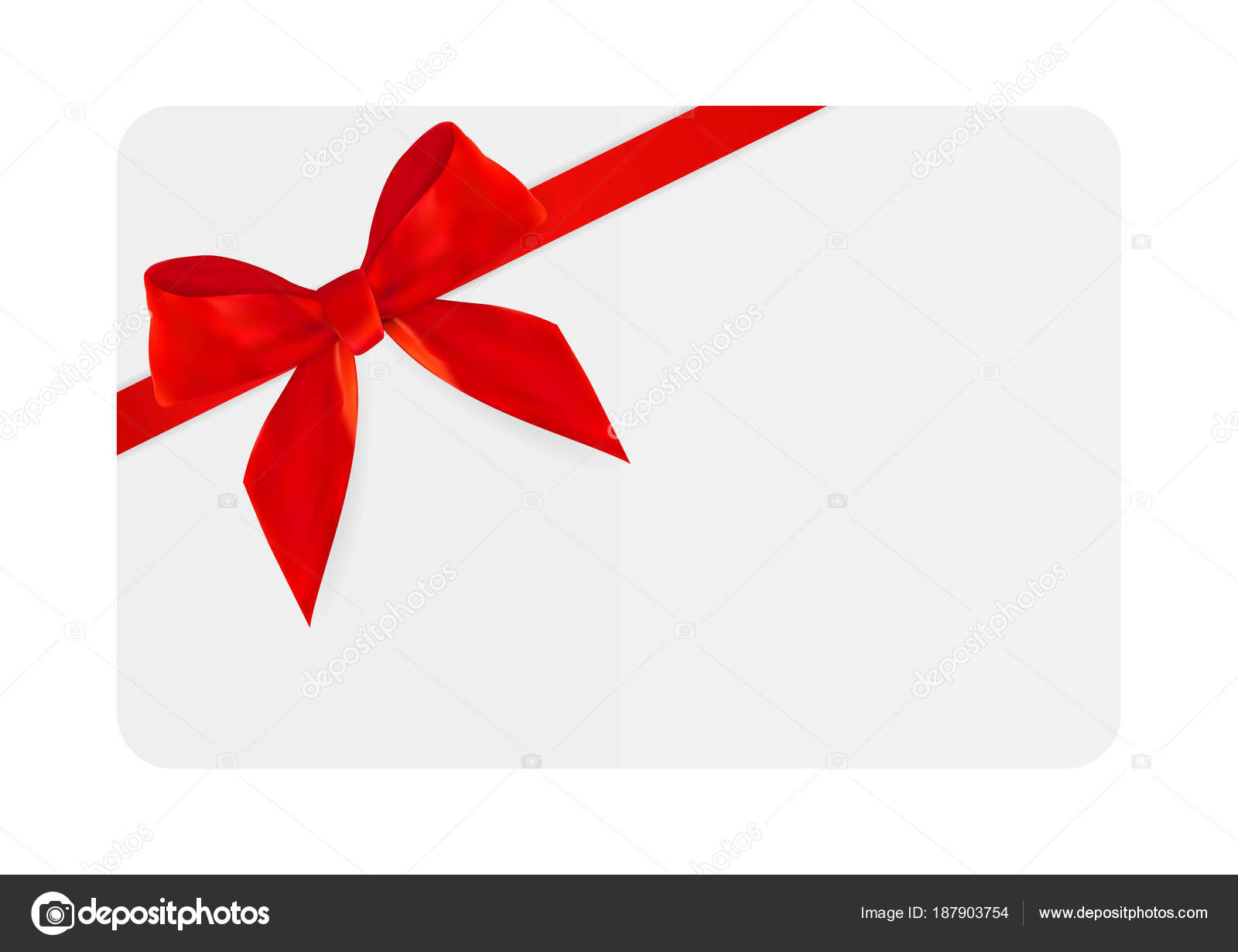 Blank Gift Card Template with Red Bow and Ribbon. Vector Throughout Present Card Template Blank Gift Card Template with Red Bow and Ribbon. Vector Throughout Present Card Template