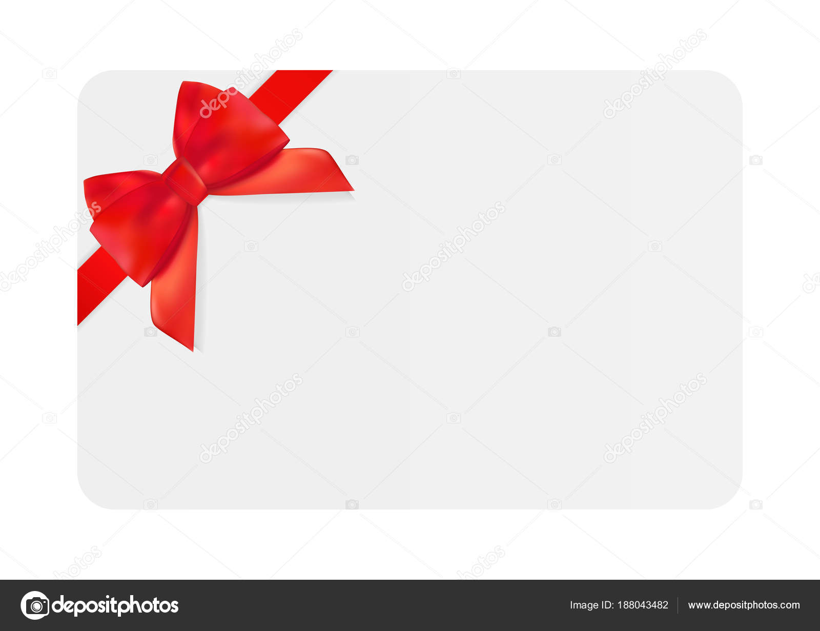 Blank Gift Card Template With Red Bow And Ribbon Vector Illustration For Your Business Stock Vector C Yganko 188043482