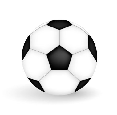 Doğal bir 3d model bir futbol topu. Vektör çizim.