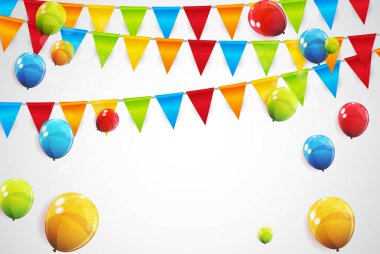 Bayrak Vektörü İllüstrasyonlu Parti Arkaplanı