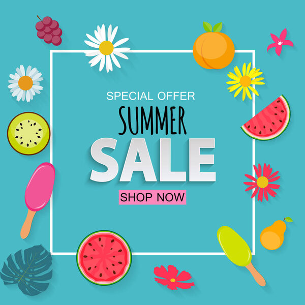 Абстрактный фон летней распродажи. Векторная миграция
