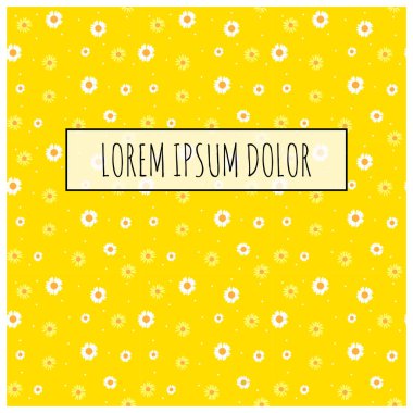 Çerçeve ve Örnek Metin ile Soyut Bahar Çiçeği Deseni. Vecto