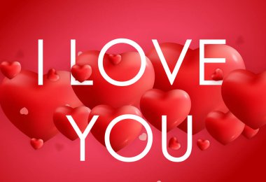 Sevgililer Günü Aşk ve Duygular Arka Plan Tasarımı. Vektör illu