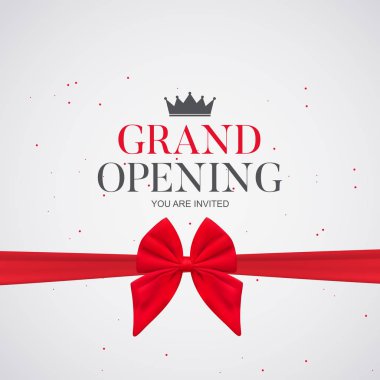  Şerit arka plan ile büyük açılış kartı. Vektör Illustration eps10