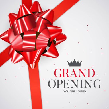  Şerit arka plan ile büyük açılış kartı. Vektör Illustration eps10