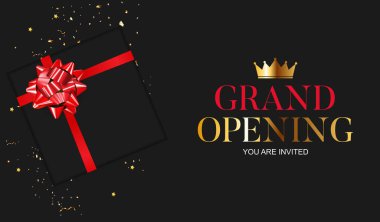  Şerit arka plan ile büyük açılış kartı. Vektör Illustration eps10