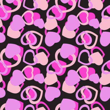 Soyut Aşk Yüreği Kusursuz Düzen Arkaplanı. Vektör Illustration EPS10