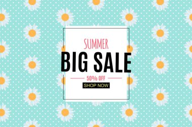 Frame ile Soyut Yaz Satışı Arkaplanı. Vektör Illustration EPS10