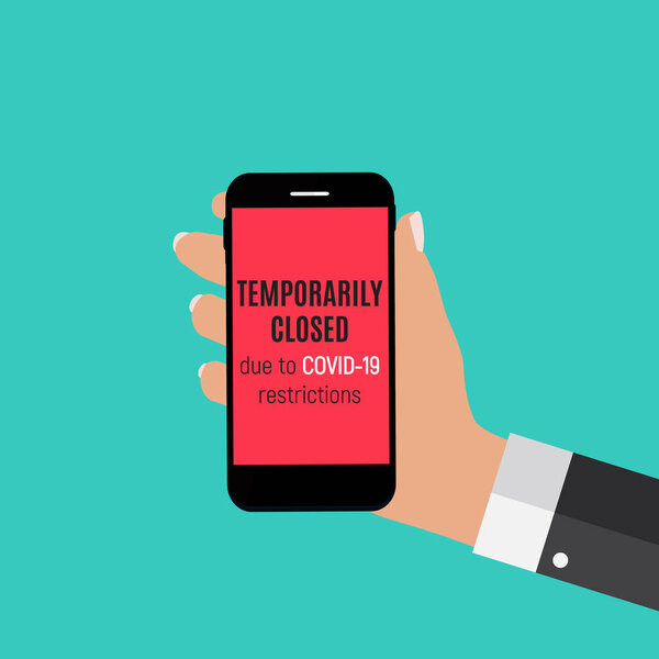 Предупреждение о временном закрытии признаков коронавируса. Векторное развитие S10
