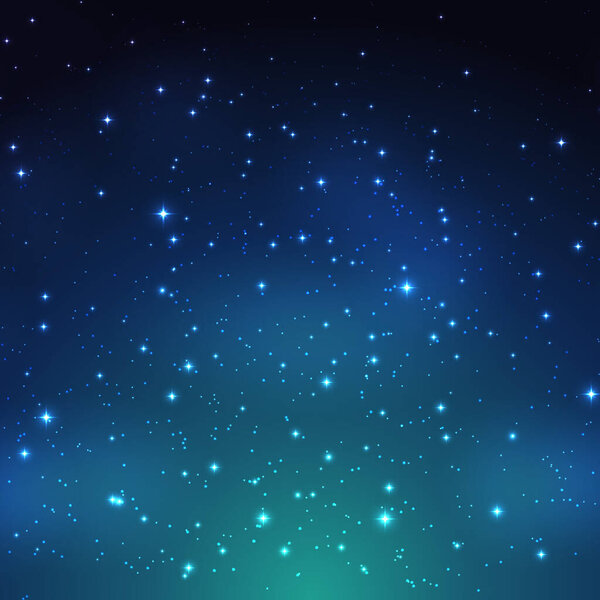 Night shining starry sky background. Vector Illustration EPS10