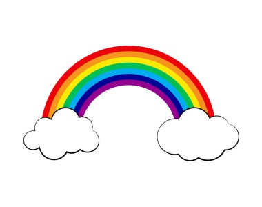 Gökkuşağı ve Bulut Simgesi. Vektör Illustration EPS10