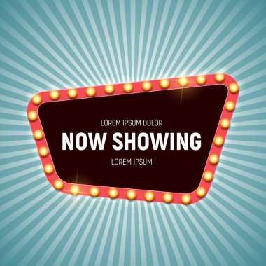 Klasik 3D ışık retro çerçevesi. Vektör Illustration EPS10