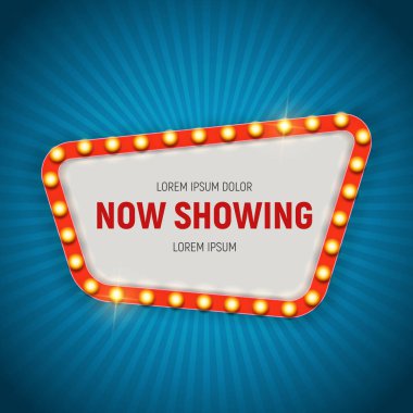 Klasik 3D ışık retro çerçevesi. Vektör Illustration EPS10