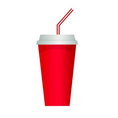 Kağıt cam, limonata ve tüp ikon. Vektör Illustration EPS10