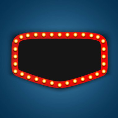 Klasik 3D ışık retro çerçevesi. Vektör Illustration EPS10