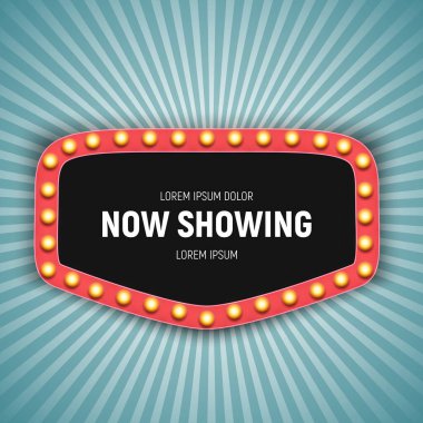 Klasik 3D ışık retro çerçevesi. Vektör Illustration EPS10