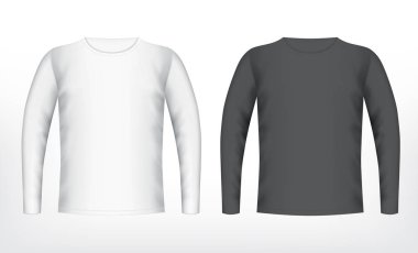 Mens beyaz ve siyah t-shirt