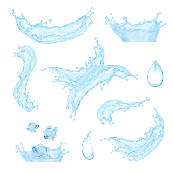 Blue water splash — Stock Vector