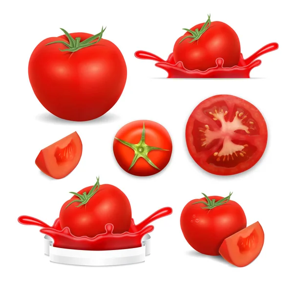 Vektorové ikony rajčete — Stockový vektor
