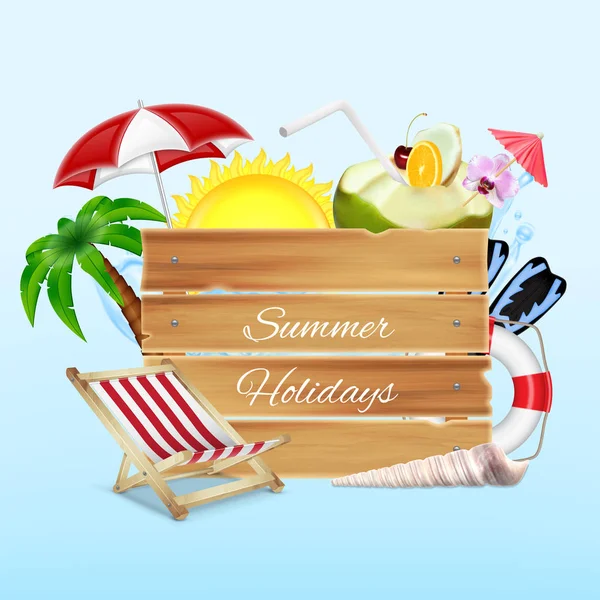 Yaz tatili kavramı — Stok Vektör