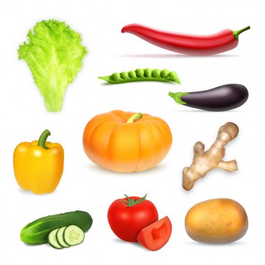 set gerçekçi sebze