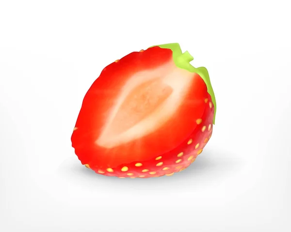 Ώριμη φράουλα φέτα — Διανυσματικό Αρχείο