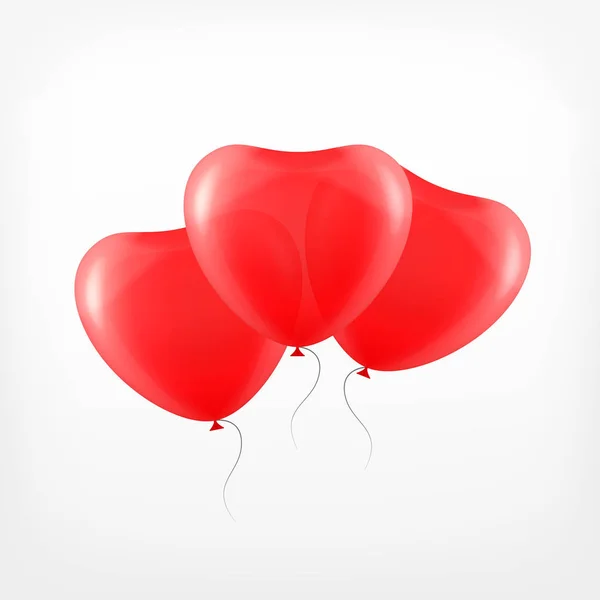 Heart red transparent balloon — Stock Vector