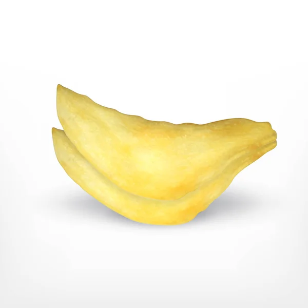 Aardappelchips geïsoleerd op wit — Stockvector