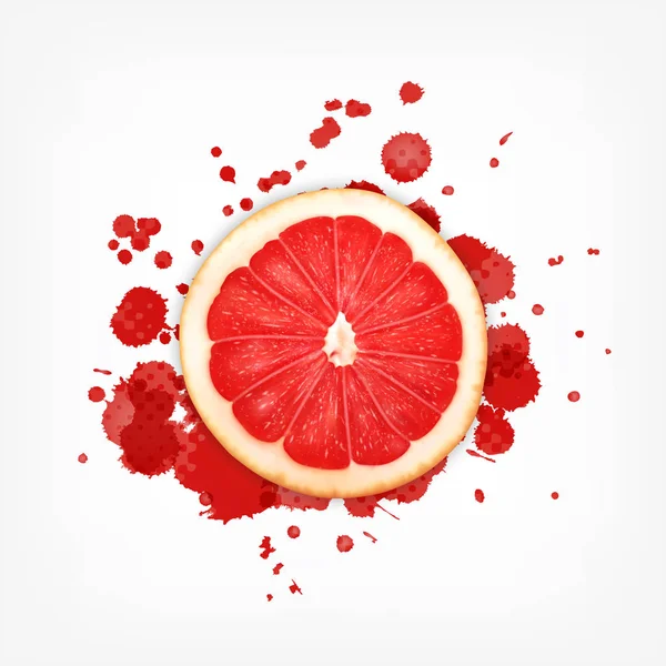 Pomelo con salpicadura — Vector de stock