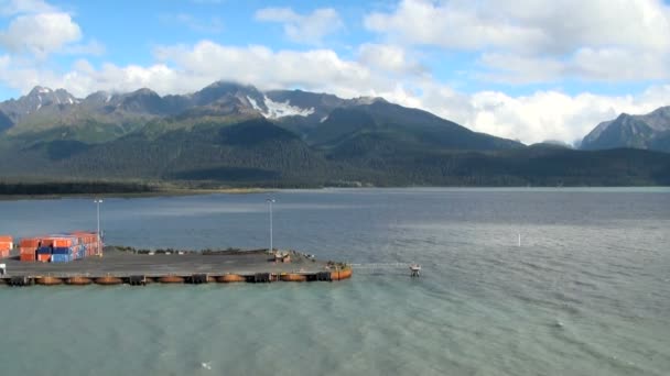 Seward - Alasca - Vista do porto — Vídeo de Stock