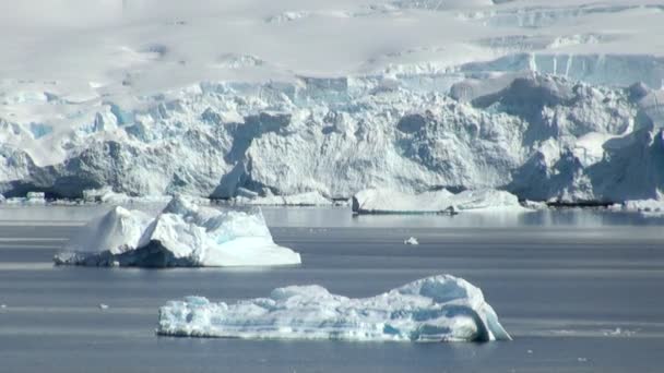 Línea costera de la Antártida - Calentamiento global - Formaciones de hielo — Vídeo de stock