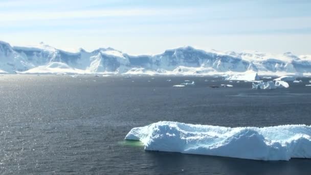 Línea costera de la Antártida - Calentamiento global - Formaciones de hielo — Vídeos de Stock