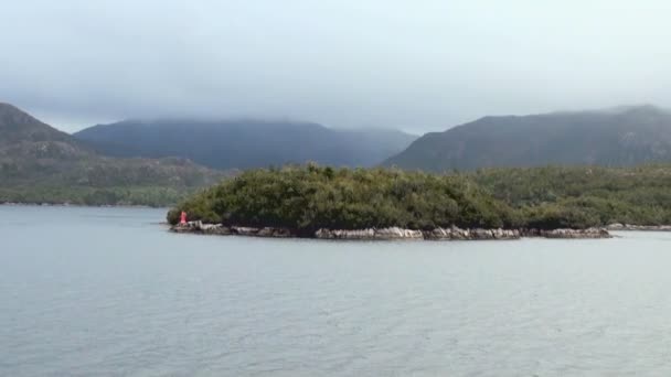Chileense fjorden en Sarmiento kanaal — Stockvideo