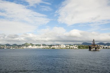 Brezilya - petrol sondaj platformu içinde Guanabara Körfezi - Rio de Janeiro
