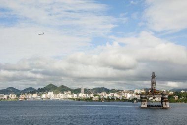 Brezilya - petrol sondaj platformu içinde Guanabara Körfezi - Rio de Janeiro