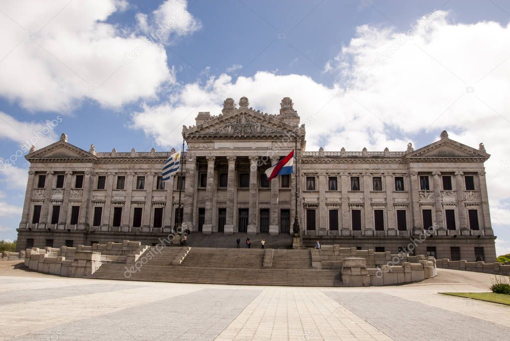 Neoclassical style legislative building in Montevideo