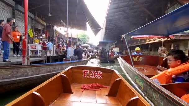 Damnoen Saduak Floating Market Egy Úszó Piac Damnoen Saduak Kerület — Stock videók