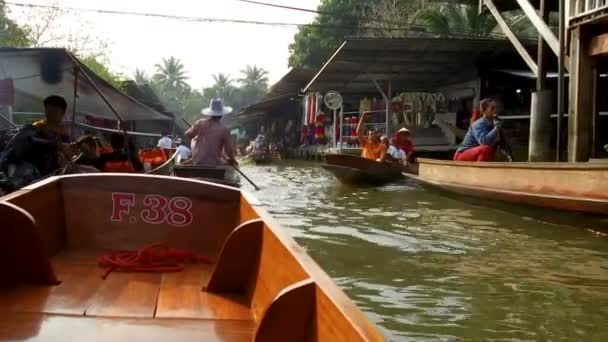 Damnoen Saduak Floating Market Flytande Marknad Damnoen Saduak District Ratchaburi — Stockvideo