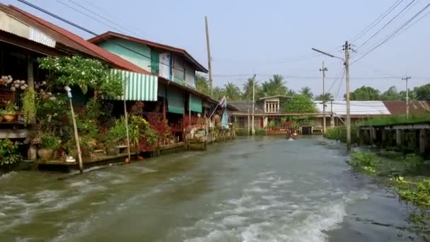 Damnoen Saduak Floating Market Tayland Başkenti Bangkok Yaklaşık 100 Kilometre — Stok video