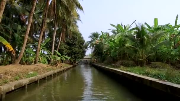 Damnoen Saduak Floating Market Tayland Başkenti Bangkok Yaklaşık 100 Kilometre — Stok video