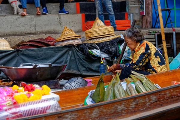 Damnoen Saduak Yüzen Piyasa - Tayland — Stok fotoğraf