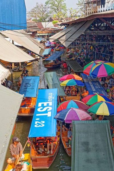 Damnoen Saduak pływający rynek - Tajlandia — Zdjęcie stockowe